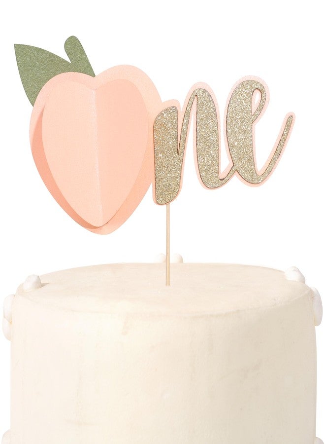 TERJIO Sweet Peach Cake Topper - Peach-Themed Birthday Party Decor for Girls, 1st Birthday Cake Decoration, Glitter Peach Cake Topper, Fruit-Themed Smash Cake Photo Prop - Image 1